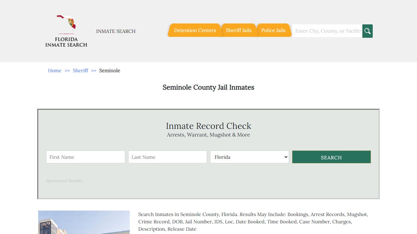 Seminole County Jail Inmates | Florida Inmate Search